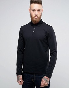 Поло из пике с длинными рукавами и двойным воротником HUGO by Hugo Boss Dirage - Черный