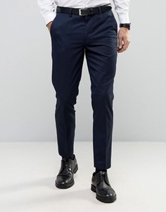 Фактурные брюки слим в строгом стиле Burton Menswear - Темно-синий