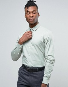 Узкая эластичная рубашка шалфейного цвета ASOS - Зеленый