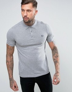 Серая меланжевая футболка-поло из пике Fred Perry - Серый