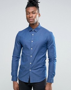 Суперузкая джинсовая рубашка ASOS - Темно-синий