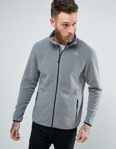 Серый меланжевый свитшот на молнии The North Face 100 Glacier - Серый