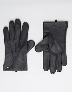 Кожаные перчатки Tommy Hilfiger - Черный