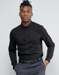 Черная рубашка слим ASOS - Черный