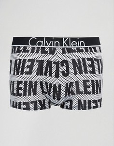 Боксеры-брифы из микрофибры с заниженной талией и логотипом Calvin Klein - Черный
