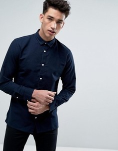 Узкая хлопковая оксфордская рубашка с длинными рукавами Jack &amp; Jones Core - Черный