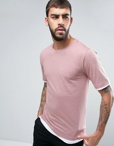 Ярусная футболка Hoxton Denim - Розовый