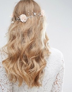 Украшение-заколка для волос с цветочной отделкой и кристаллами ASOS Wedding - Розовый