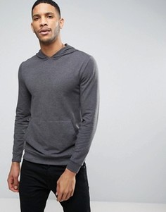 Темно-серое облегающее худи из легкого трикотажа ASOS - Серый