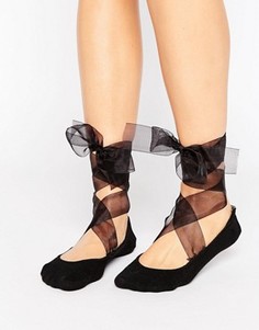 Носки с завязками из органзы ASOS - Черный