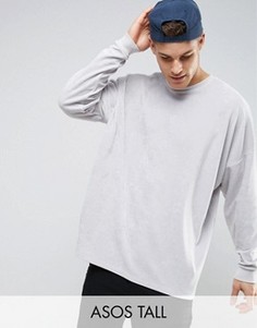 Oversize-свитшот из велюра ASOS TALL - Серый