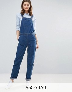Джинсовый комбинезон из стираного денима ASOS TALL - Синий
