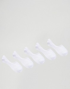 5 пар невидимых носков ASOS - Белый