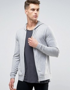 Серое трикотажное худи на молнии ASOS - Серый