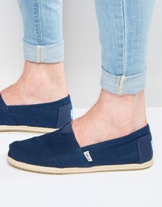 Классические льняные эспадрильи Toms - Темно-синий