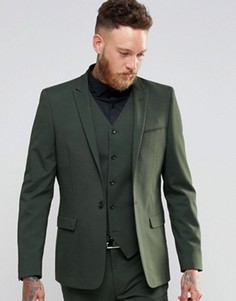 Пиджак суперзауженного кроя цвета хаки ASOS - Зеленый