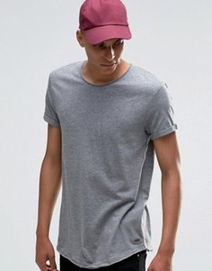 Удлиненная футболка с необработанными краями Esprit - Серый
