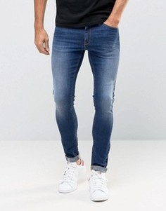 Супероблегающие синие джинсы ASOS - Синий
