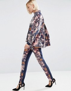 Фактурные брюки скинни с цветочным принтом ASOS WHITE - Мульти