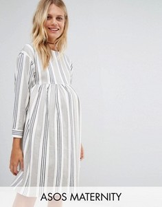 Свободное платье в полоску ASOS Maternity - Мульти