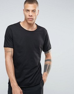 Футболка с необработанным краем Weekday Dark - Черный