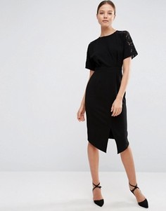 Платье с кружевной вставкой ASOS - Черный
