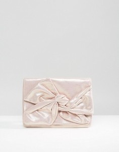 Клатч металлик с бантом ASOS - Розовый