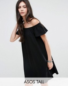 Платье мини с открытыми плечами ASOS TALL - Черный