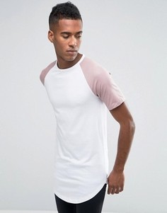 Длинная футболка с контрастными рукавами реглан Jack &amp; Jones Originals - Белый