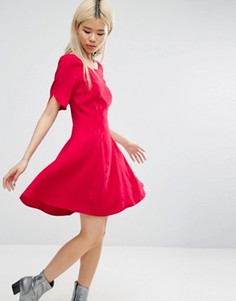 Жаккардовое платье мини с короткими рукавами ASOS - Красный