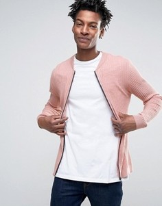 Обтягивающая куртка-пилот из вафельного трикотажа ASOS - Розовый