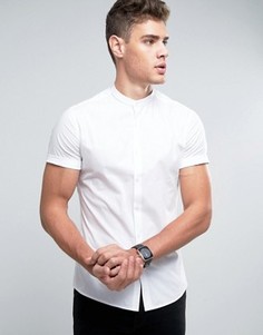Белая облегающая рубашка с воротом на пуговице ASOS - Белый