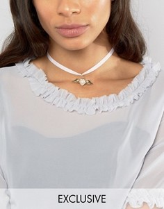 Ожерелье-чокер с сердечком Reclaimed Vintage - Розовый