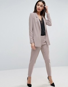 Укороченные креповые брюки-сигареты ASOS - Розовый
