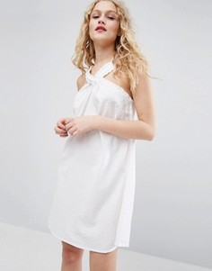 Платье из жатого хлопка ASOS - Белый
