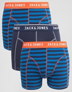 Набор из 3-х боксеров-брифов в полоску Jack &amp; Jones - Темно-синий