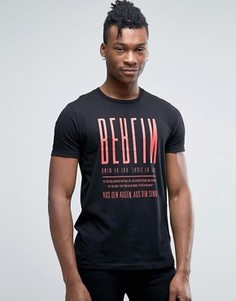 Футболка с принтом Berlin спереди ASOS - Черный