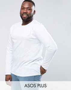 Лонгслив с круглым вырезом ASOS PLUS - Белый