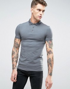 Серая футболка-поло ASOS - Серый
