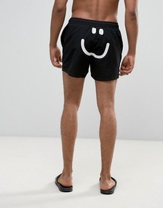 Короткие шорты для плавания с принтом ASOS - Черный