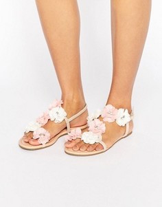 Сандалии с цветами ASOS FOREVER - Бежевый