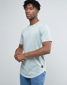 Удлиненная футболка с асимметричным краем Only &amp; Sons - Зеленый