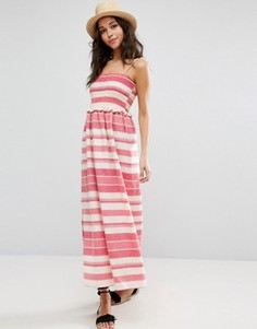 Платье макси со сборками и помпонами ASOS - Мульти
