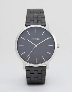 Часы с черным браслетом из матовой стали Nixon - Черный