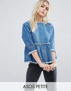 Свободный джинсовый топ ASOS PETITE - Синий