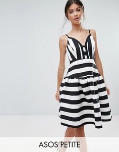 Платье миди в полоску для выпускного ASOS PETITE - Мульти