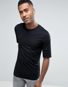 Длинная футболка с нашивкой на груди Jack &amp; Jones Core - Черный