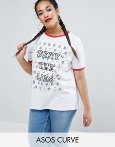 Футболка с принтом ASOS CURVE - Мульти