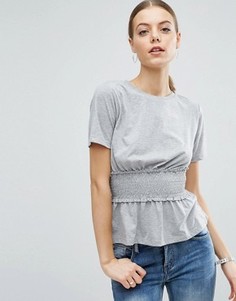 Футболка с полупрозрачным низом ASOS - Серый