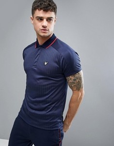 Темно-синяя футболка-поло с отделкой Lyle &amp; Scott Fitness Bank - Темно-синий